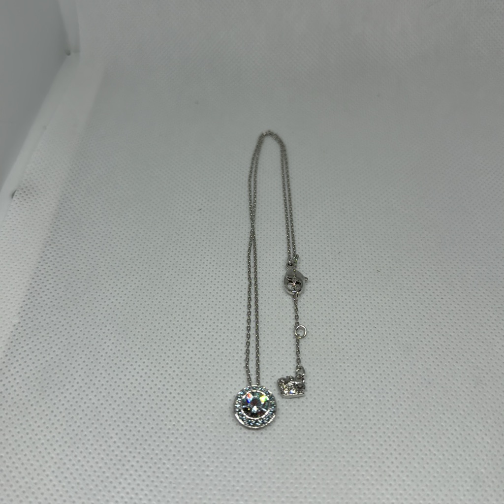 Swarovski Crystal Silver Necklace With Blue Stones